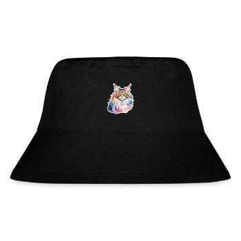 Maine Coon Wasserfarben - Stanley/Stella recycelter Bucket Hat - Schwarz - Vorne