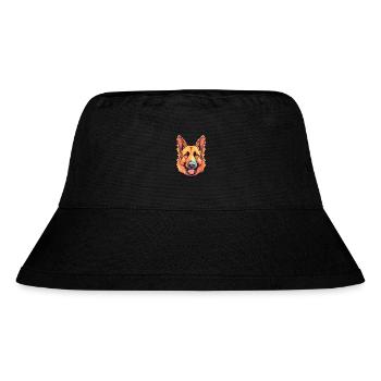 German Shepherd Dog Breed Watercolor Cartoon Kawai - Stanley/Stella Recycled Bucket Hat - black - Front