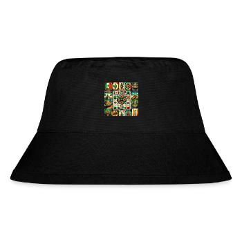 Mexikanischer Loteria Charm - Stanley/Stella recycelter Bucket Hat - Schwarz - Vorne