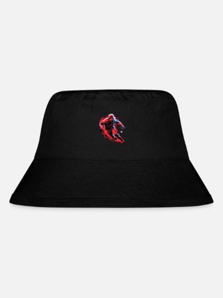 Baseballspieler roter Fänger in der Pop Art - Stanley/Stella recycelter Bucket Hat - Schwarz