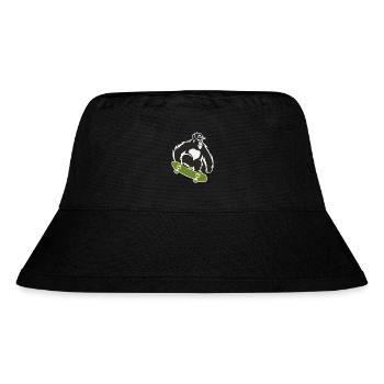 Skateboard Skateboarder Skater Gorilla Affe Tier - Stanley/Stella recycelter Bucket Hat - Schwarz - Vorne