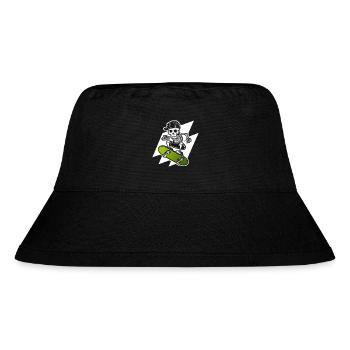 Skelett Totenkopf Skater Skateboarder Skateboard - Stanley/Stella recycelter Bucket Hat - Schwarz - Vorne