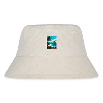 Saint Lucia Caribbean Vintage Travel Poster - Stanley/Stella Recycled Bucket Hat - natural - Front