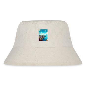 Genf Schweiz Vintage Reiseplakat Souvenir - Stanley/Stella recycelter Bucket Hat - Naturweiß - Vorne