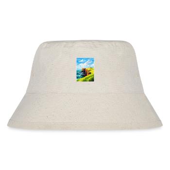 Dunnet Head Schottland Großbritannien Reiseposter Souvenir WPA - Stanley/Stella recycelter Bucket Hat - Naturweiß - Vorne
