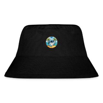 Delfin Lustige Cartoon Sommer Strand Sonnenbrille Cool - Stanley/Stella recycelter Bucket Hat - Schwarz - Vorne