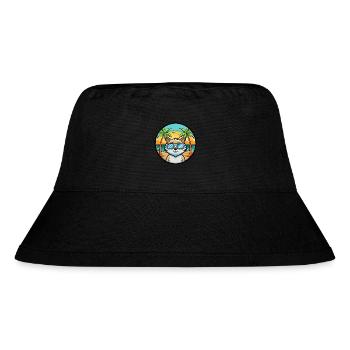 Katze Lustige Cartoon Sommer Strand Sonnenbrille Aufkleber - Stanley/Stella recycelter Bucket Hat - Schwarz - Vorne