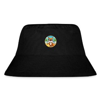 Fuchs Lustige Cartoon Sommer Strand Sonnenbrille Aufkleber - Stanley/Stella recycelter Bucket Hat - Schwarz - Vorne