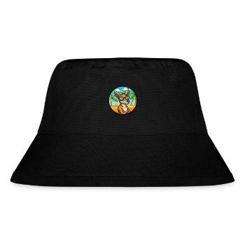 Känguru Lustige Cartoon Sommer Strand Sonnenbrille - Stanley/Stella recycelter Bucket Hat - Schwarz - Vorne