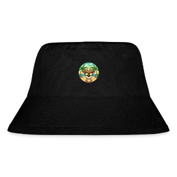 Hirsch Lustige Cartoon Sommer Strand Sonnenbrille Aufkleber - Stanley/Stella recycelter Bucket Hat - Schwarz - Vorne