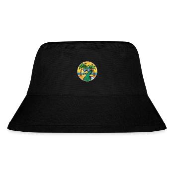 Pfau Lustige Cartoon Sommer Strand Sonnenbrille Cool - Stanley/Stella recycelter Bucket Hat - Schwarz - Vorne