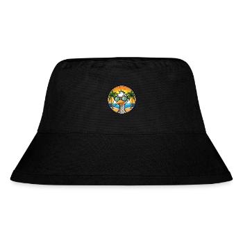 Straußen, Lustig, Cartoon, Sommer, Strand, Sonnenbrille, Cool - Stanley/Stella recycelter Bucket Hat - Schwarz - Vorne
