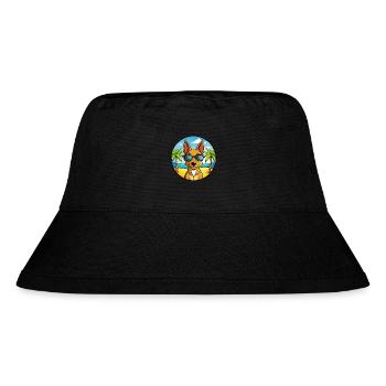 Cirneco Dell Etna Dog Breed Cartoon Sunglass Beach - Stanley/Stella Recycled Bucket Hat - black - Front