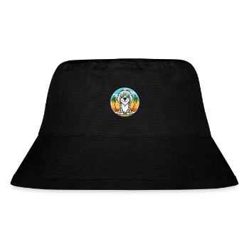 Picardie Schäferhund Rasse Cartoon Sonnenbrille Strand - Stanley/Stella recycelter Bucket Hat - Schwarz - Vorne