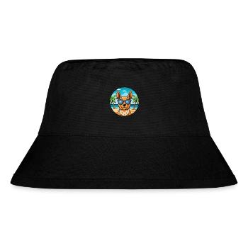 Lancashire Heeler Dog Breed Cartoon Sunglass Beach - Stanley/Stella Recycled Bucket Hat - black - Front