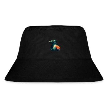 Crow Cartoon Character Colorful Pet Animal - Stanley/Stella Recycled Bucket Hat - black - Front
