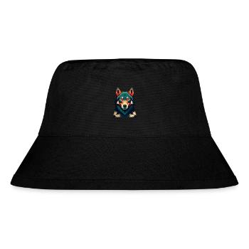 Wolf Cartoon Figur Buntes Haustier Tier - Stanley/Stella recycelter Bucket Hat - Schwarz - Vorne