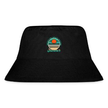 Adventure awaits Outside - Summer - Stanley/Stella recycelter Bucket Hat - Schwarz - Vorne