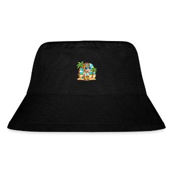 Pferd Lustige Cartoon Sommer Strand Sonnenbrille - Stanley/Stella recycelter Bucket Hat - Schwarz - Vorne
