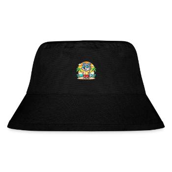 Wolf Lustige Cartoon Sommer Strand Sonnenbrille - Stanley/Stella recycelter Bucket Hat - Schwarz - Vorne