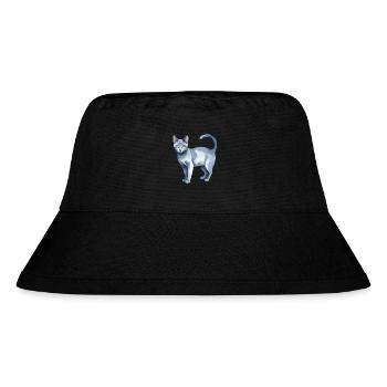 Russian Blue Cat Watercolor - Stanley/Stella Recycled Bucket Hat - black - Front