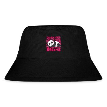 Panda - Follow your dreams - Stanley/Stella recycelter Bucket Hat - Schwarz - Vorne