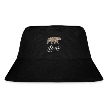 Bear Geometric - Stanley/Stella recycelter Bucket Hat - Schwarz - Vorne