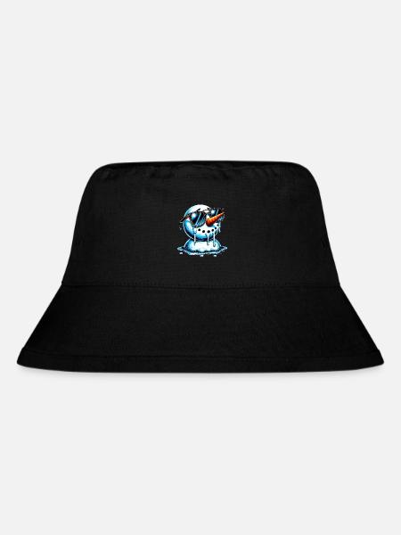 Schmelzender Schneemann mit kühlen Farbtönen - Stanley/Stella recycelter Bucket Hat - Schwarz