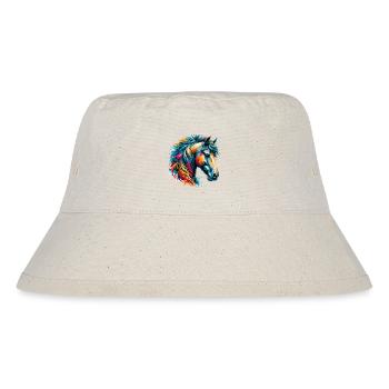 Pferd - Stanley/Stella recycelter Bucket Hat - Naturweiß - Vorne