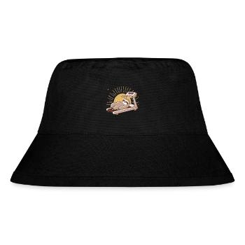 Pensioniertes Faultier auf Laufband Illustration - Stanley/Stella recycelter Bucket Hat - Schwarz - Vorne