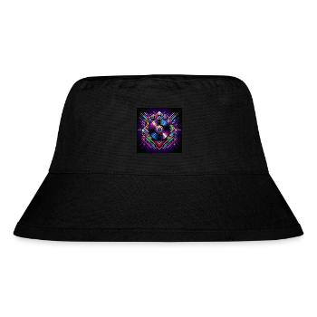 Neon-Vinyl-Design mit Retro-Musik-Vibes - Stanley/Stella recycelter Bucket Hat - Schwarz - Vorne