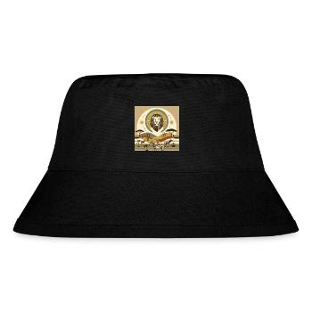 Geometric safari landscape with lions - Stanley/Stella Recycled Bucket Hat - black - Front