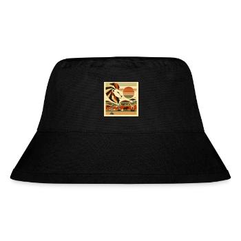 Geometric safari with majestic lion - Stanley/Stella Recycled Bucket Hat - black - Front