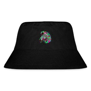 Zebra - Stanley/Stella recycelter Bucket Hat - Schwarz - Vorne
