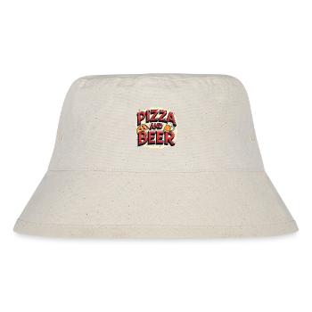 Pizza and Beer Essen Alkohol Lustige Sprüche - Stanley/Stella recycelter Bucket Hat - Naturweiß - Vorne