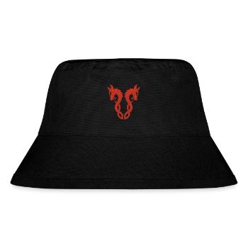 Red two-headed dragon - Stanley/Stella Recycled Bucket Hat - black - Front