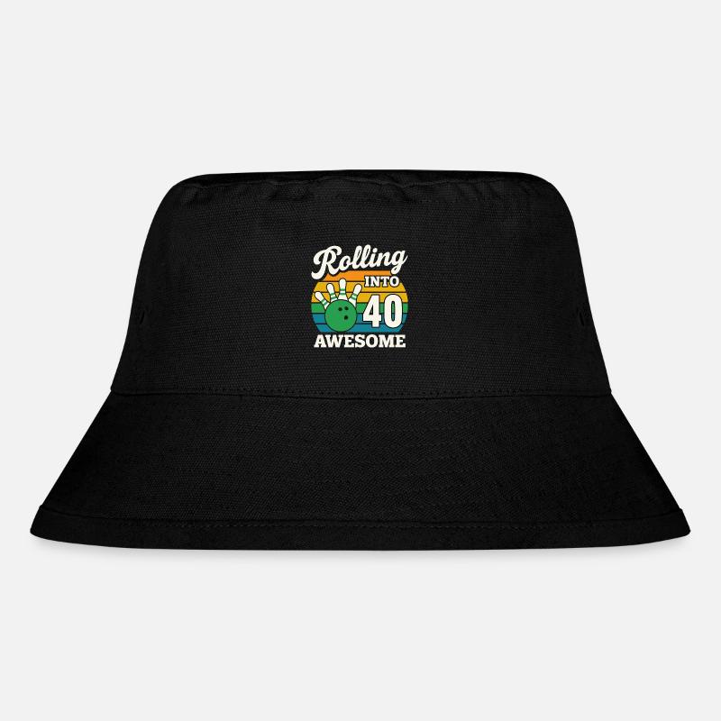 Retro Bowling 40. Geburtstag Design - Stanley/Stella recycelter Bucket Hat - Schwarz