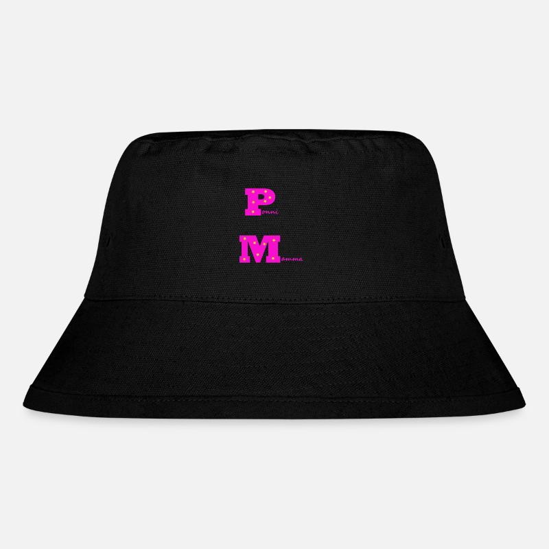 Pony-Mama rosa mit Sternen - Stanley/Stella recycelter Bucket Hat - Schwarz
