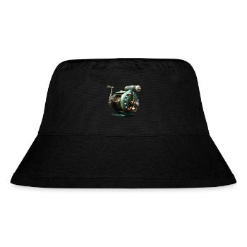Fishing Reel Fishing Reel Natural Fish - Stanley/Stella Recycled Bucket Hat - black - Front