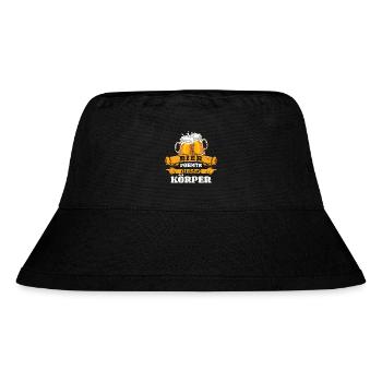 Bier formte diesen Körper Biertrinker - Männertag - Stanley/Stella recycelter Bucket Hat - Schwarz - Vorne