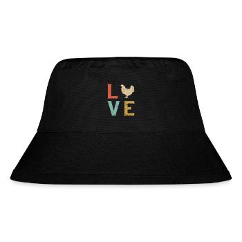 Ich liebe Hühner - Stanley/Stella recycelter Bucket Hat - Schwarz - Vorne