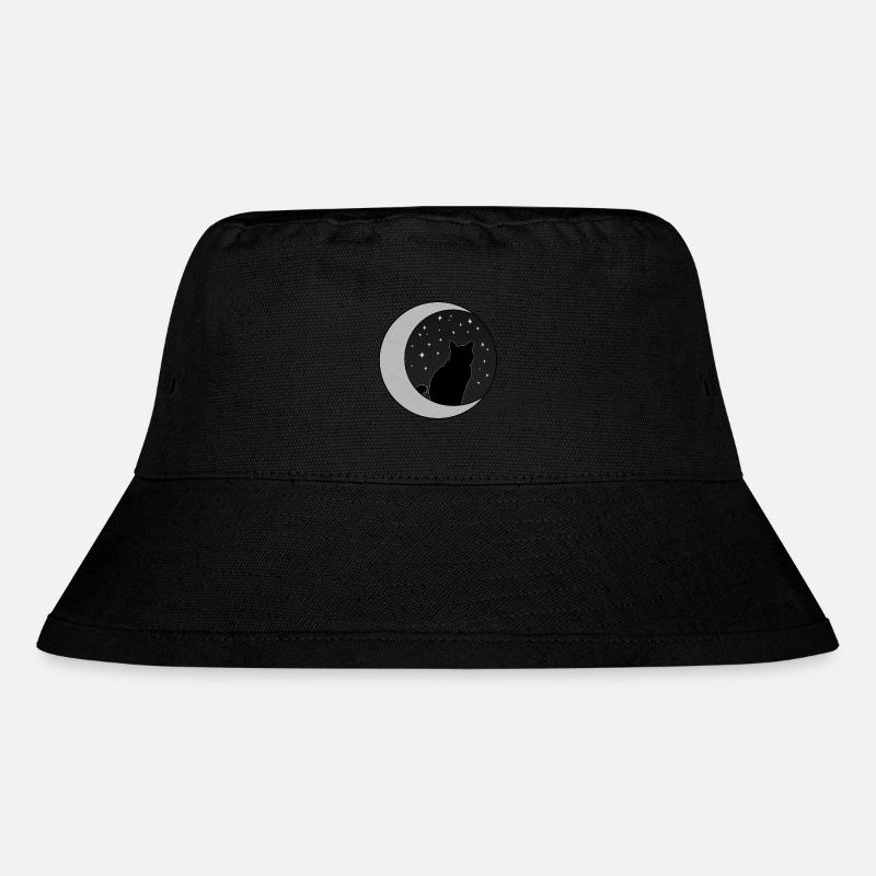 Chat noir et croissant de lune argenté - Bob recyclé Stanley/Stella - noir
