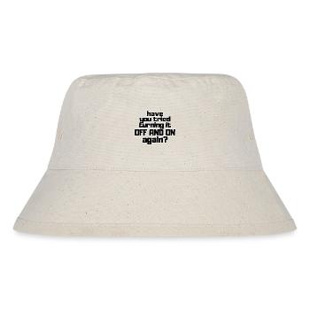 Haben Sie versucht, es aus- und wieder einzuschalten? - Stanley/Stella recycelter Bucket Hat - Naturweiß - Vorne