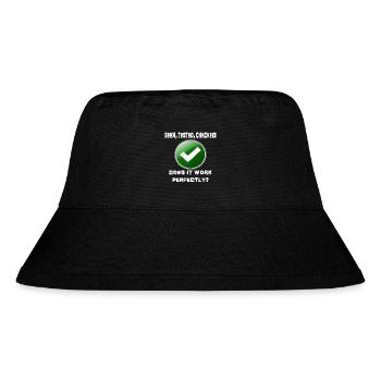 GESEHEN, GETESTET, GEPRÜFT, FUNKTIONIERT PERFEKT! - Stanley/Stella recycelter Bucket Hat - Schwarz - Vorne