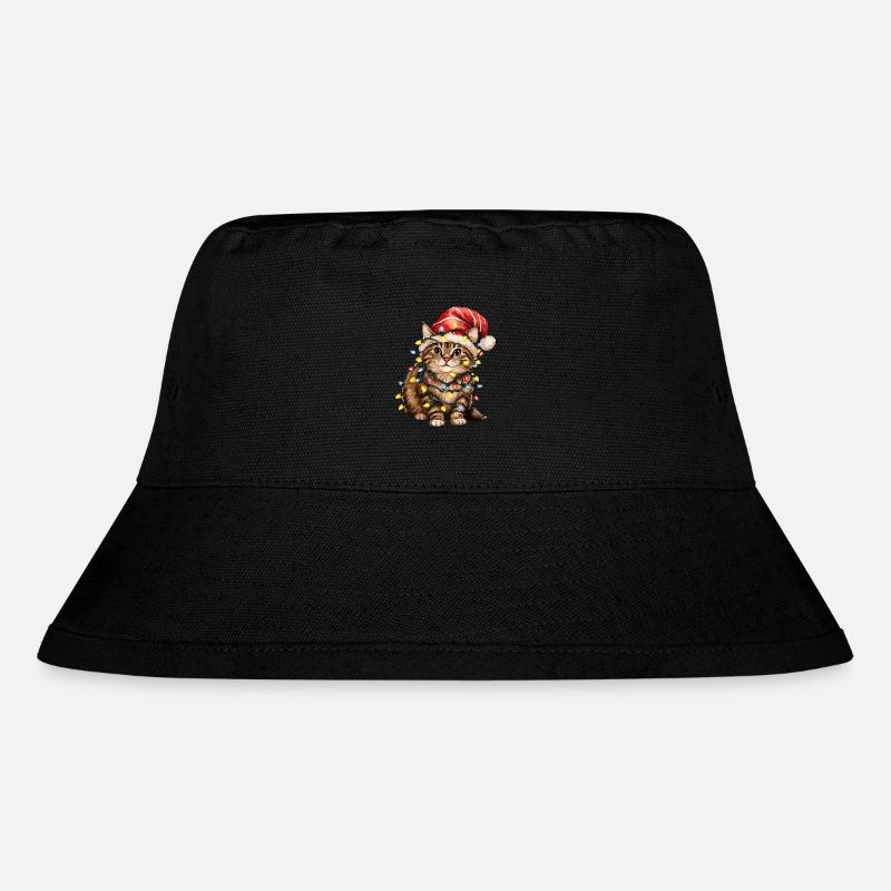 Weihnachts Katze - Stanley/Stella recycelter Bucket Hat - Schwarz