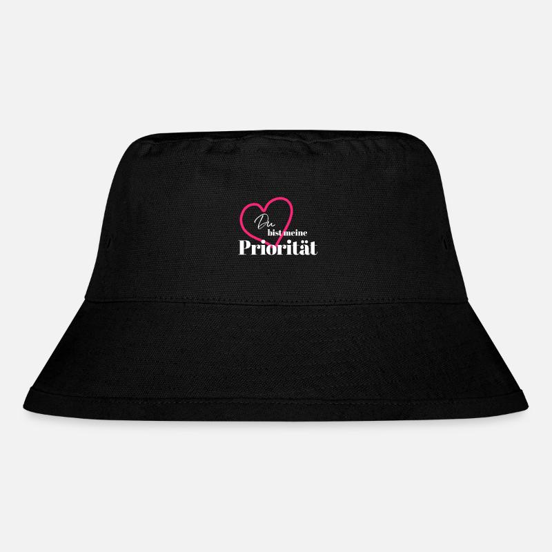Du bist meine Priorität - Stanley/Stella recycelter Bucket Hat - Schwarz