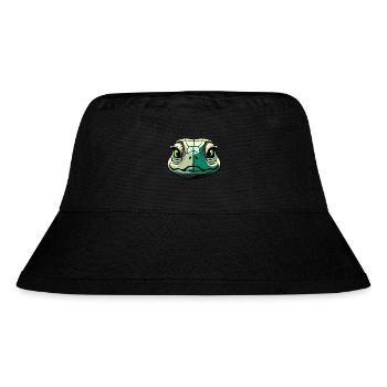Colored Cartoon-Style Turtle Face - Stanley/Stella Recycled Bucket Hat - black - Front