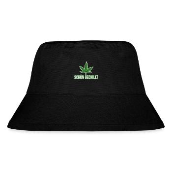Hanfblatt - Schön gechillt - Stanley/Stella recycelter Bucket Hat - Schwarz - Vorne