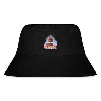 Vape Gangster mit Tattoos und Sturmhaube - Stanley/Stella recycelter Bucket Hat - Schwarz - Vorne