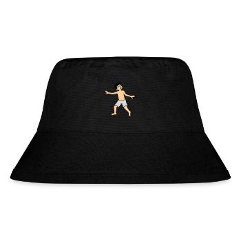 Junge hat angst - Stanley/Stella recycelter Bucket Hat - Schwarz - Vorne